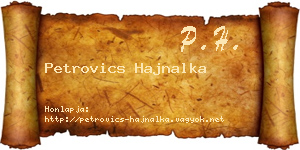 Petrovics Hajnalka névjegykártya