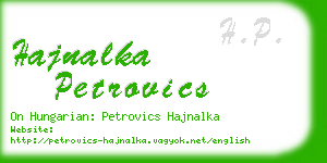 hajnalka petrovics business card